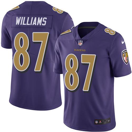 Nike Ravens #87 Maxx Williams Purple Youth Stitched NFL Limited Rush Jersey - Click Image to Close